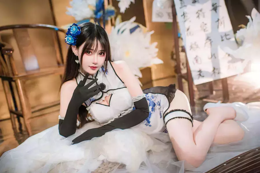 No.023 – 瓶儿 青花瓷旗袍 [25P] 美女写真艺术照图片-丽图社