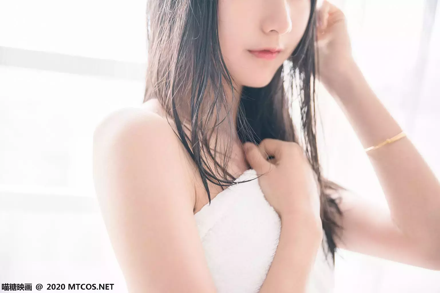 喵糖映画少女写真 VOL.174 清纯可爱 纯白浴巾 美若天仙的少女写真-丽图社