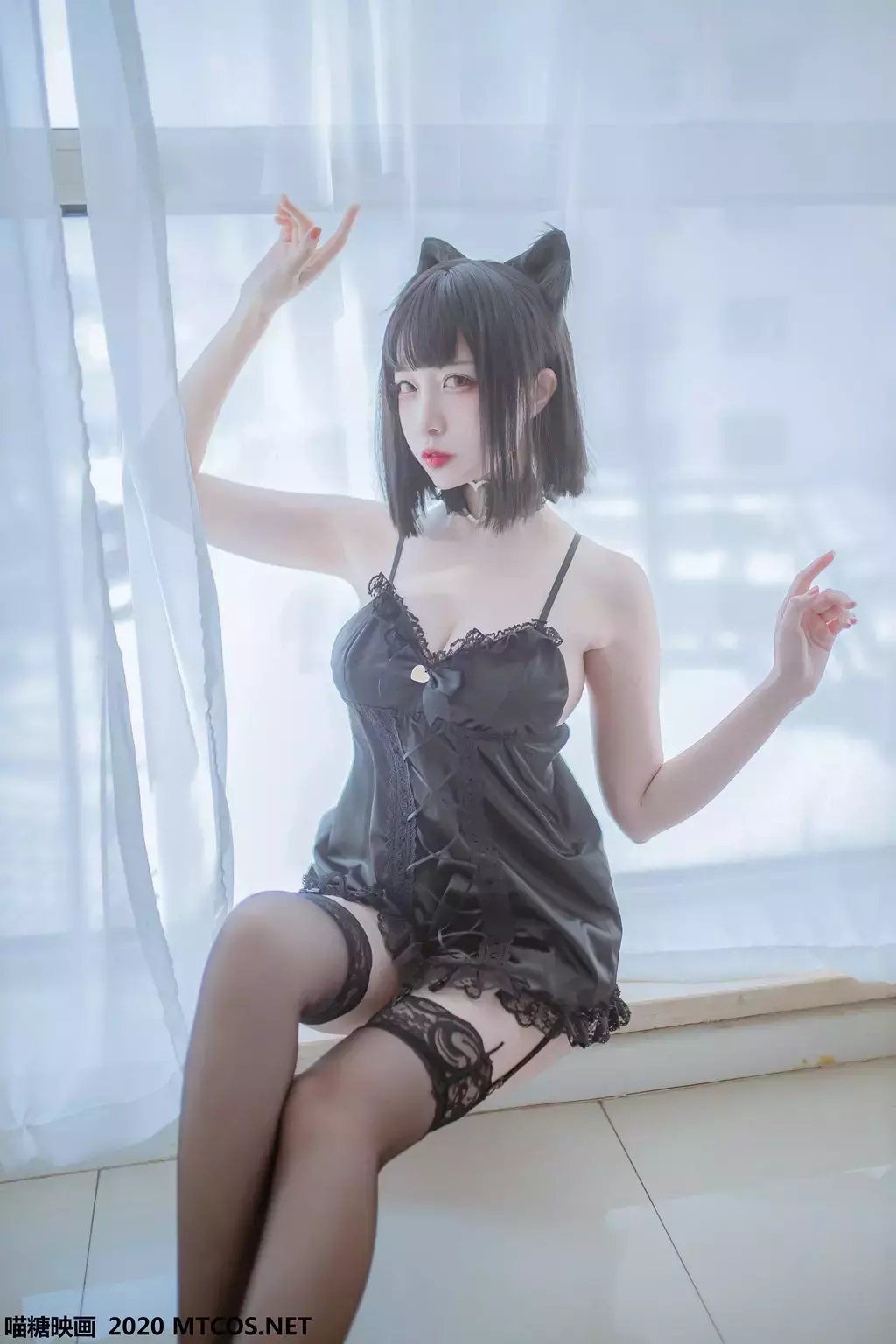 喵糖映画少女写真 VOL.128 私房双人猫耳 超模写真:青春洋溢的美女-丽图社