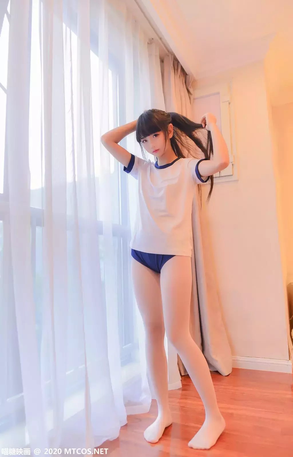 喵糖映画少女写真 VOL.286 白色体操服 氧气美女 雪肌如玉 楚楚动人写真-丽图社