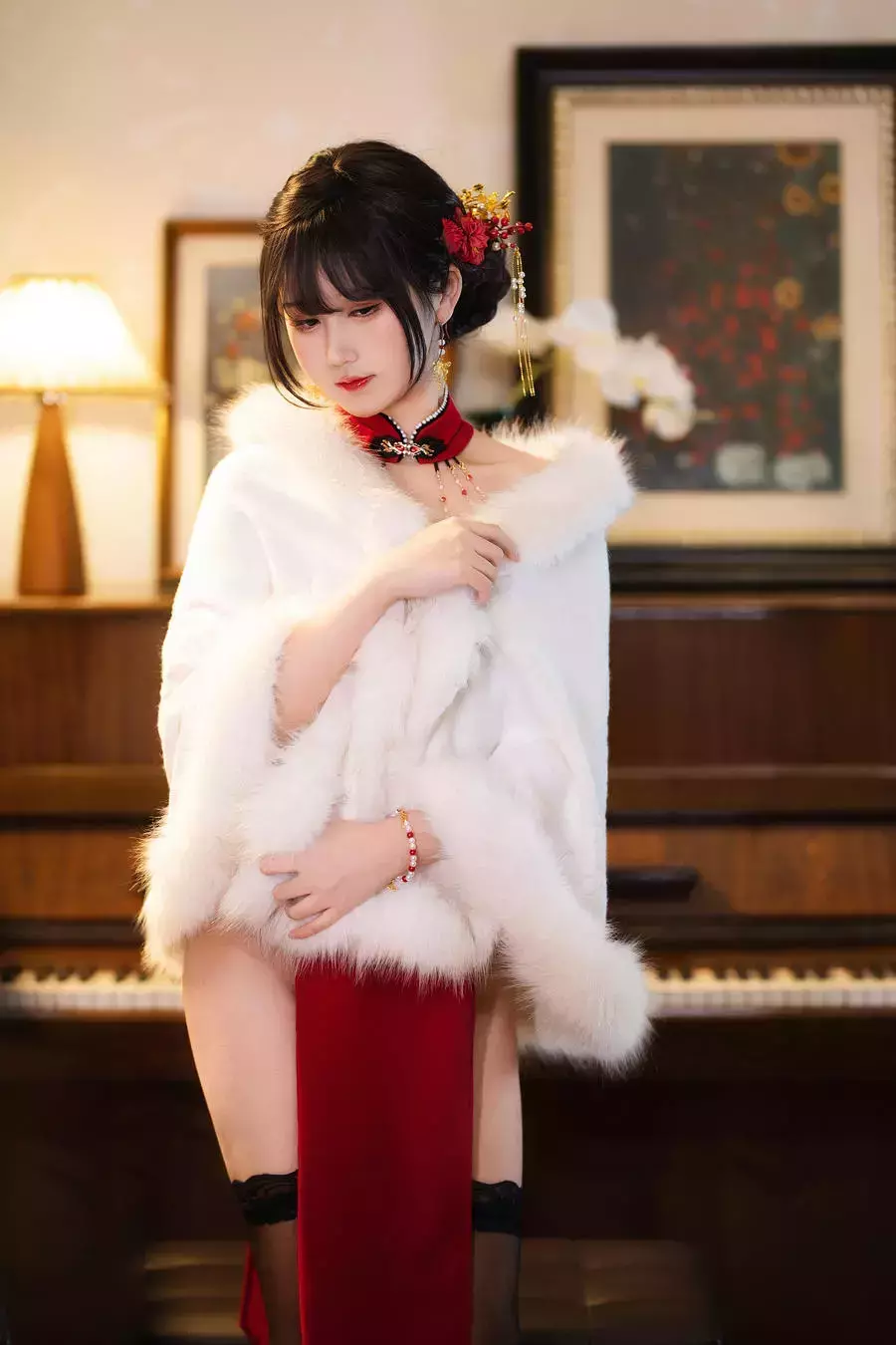 No.069 – 红丝绒旗袍 [47P 2V] 美少女高清时尚写真图集-丽图社