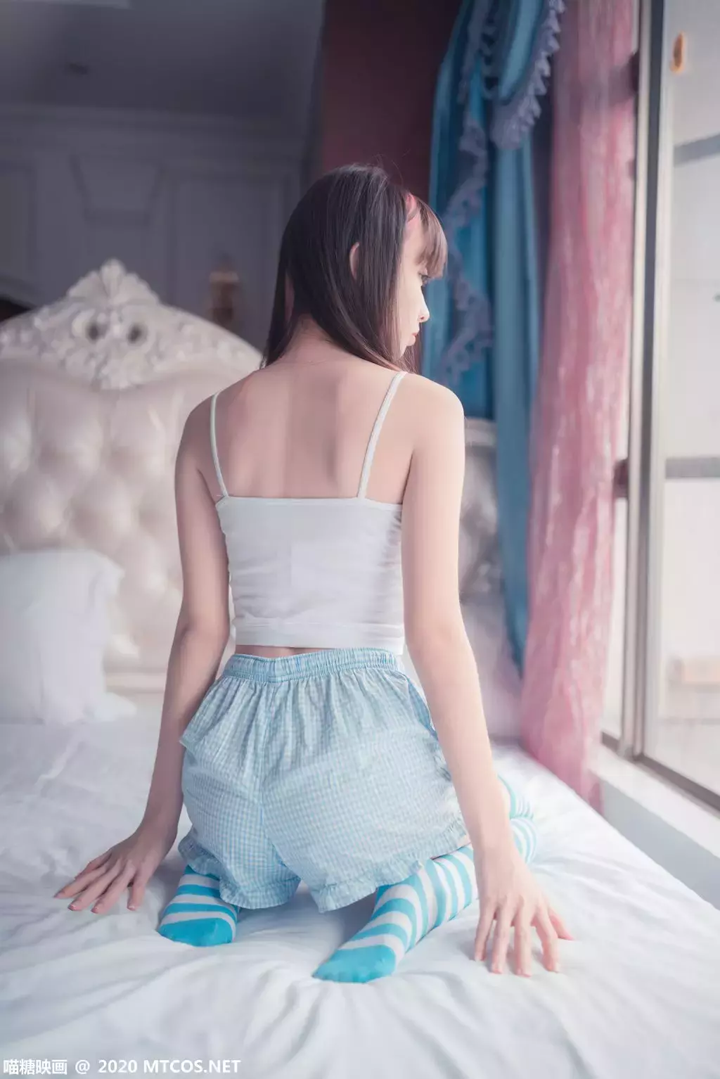 喵糖映画少女写真 VOL.275 蓝色夏日 性感时尚穿搭美女写真图片-丽图社