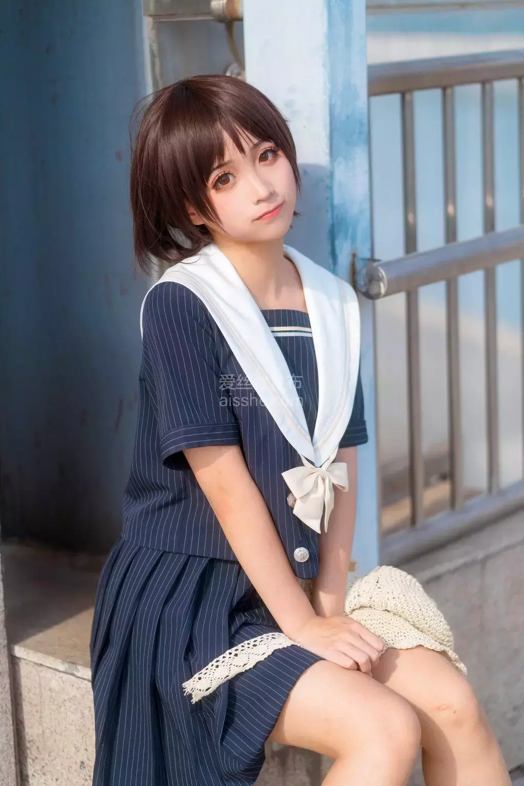 喵糖映画少女写真 JKL.024 深蓝JK至服 绝美身材高清美女壁纸写真-丽图社